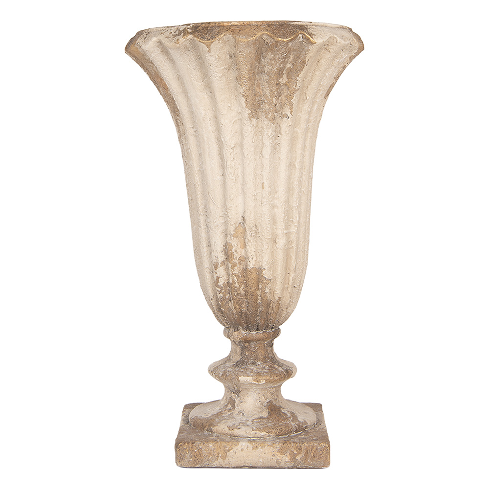 Clayre & Eef | Bloempot Binnen Beige Wit &oslash; 33x58 cm | 5MG0142