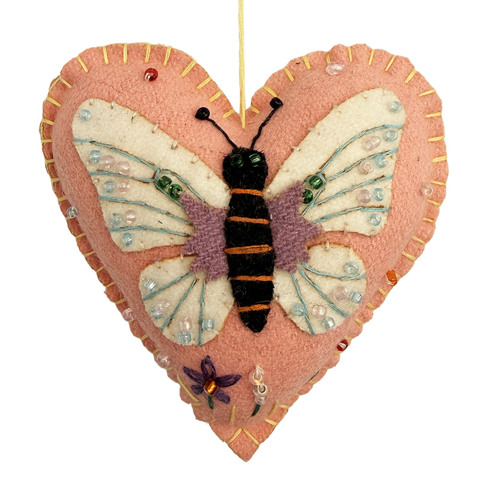 Clayre & Eef | Hanger hart vilt Roze Wit 9x2x8 cm | 66519