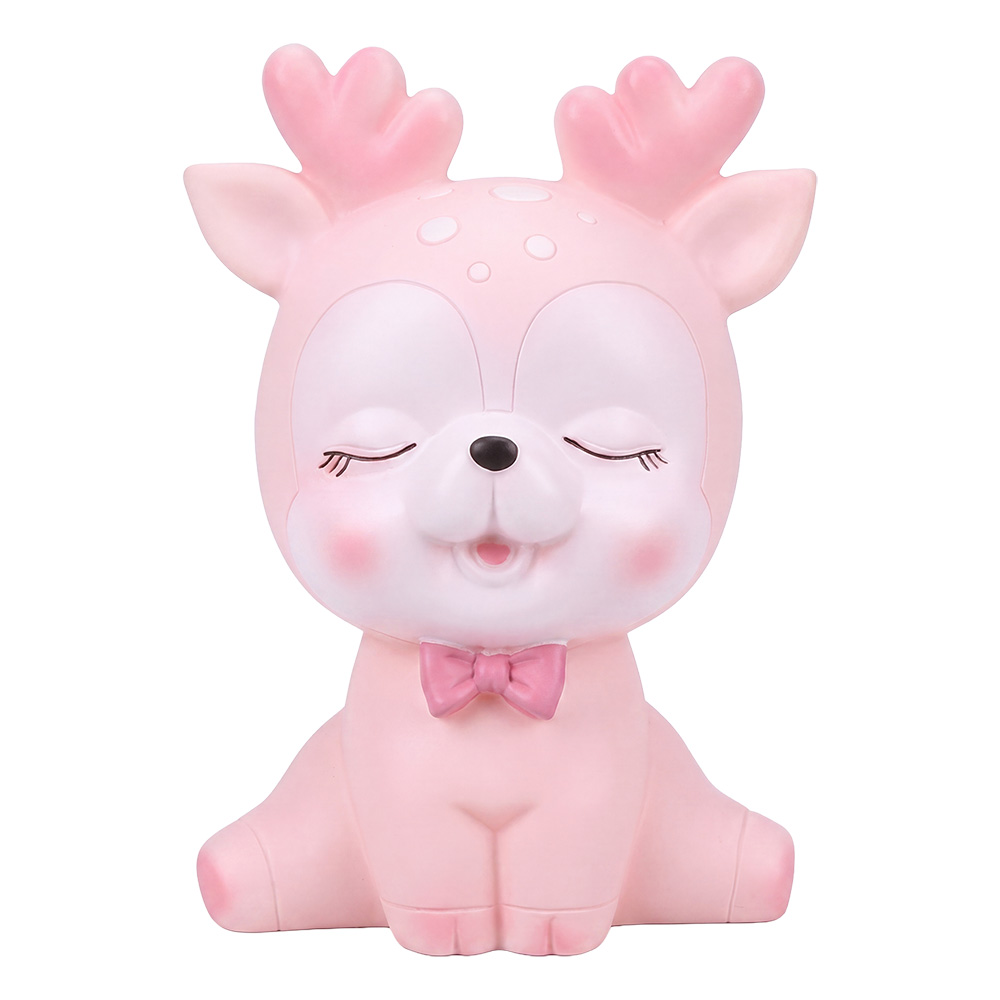 Clayre & Eef | Spaarpot Wit Roze 15x8x18 cm | 66827