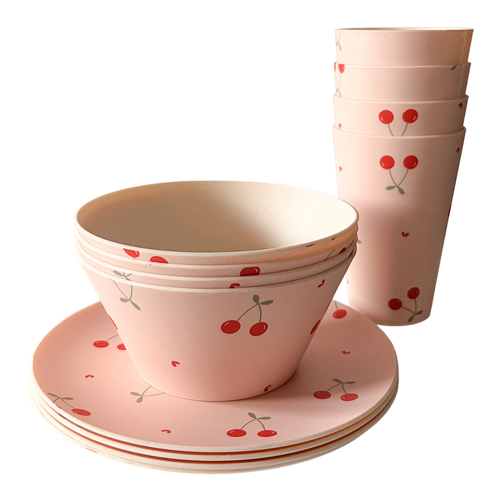 Clayre & Eef | Servies setje picknick (12) Roze Rood | 67058