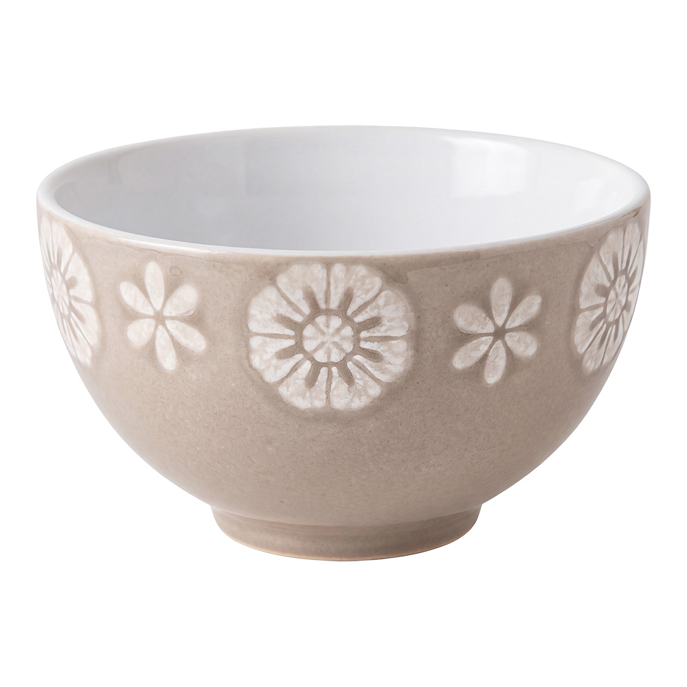 Clayre & Eef | Soepkom Wit Bruin &oslash; 11x7 cm / 300 ml | 6CEBO0240