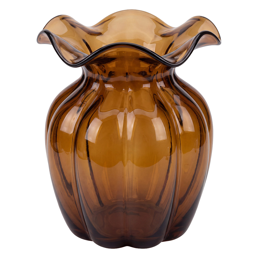 Clayre & Eef | Vazen Glas Bruin &oslash; 19x25 cm | 6GL5556