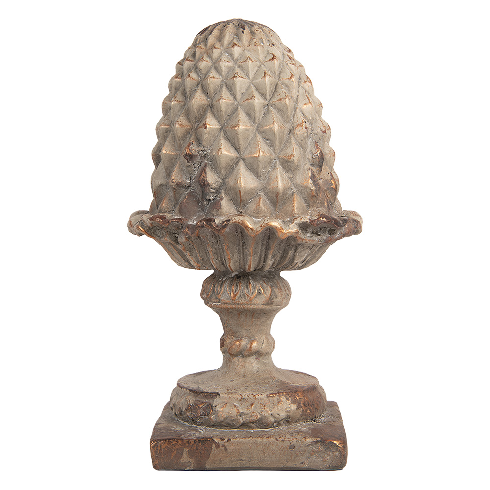 Clayre & Eef | Decoratie Ornament Grijs Bruin &oslash; 17x32 cm | 6MG0190