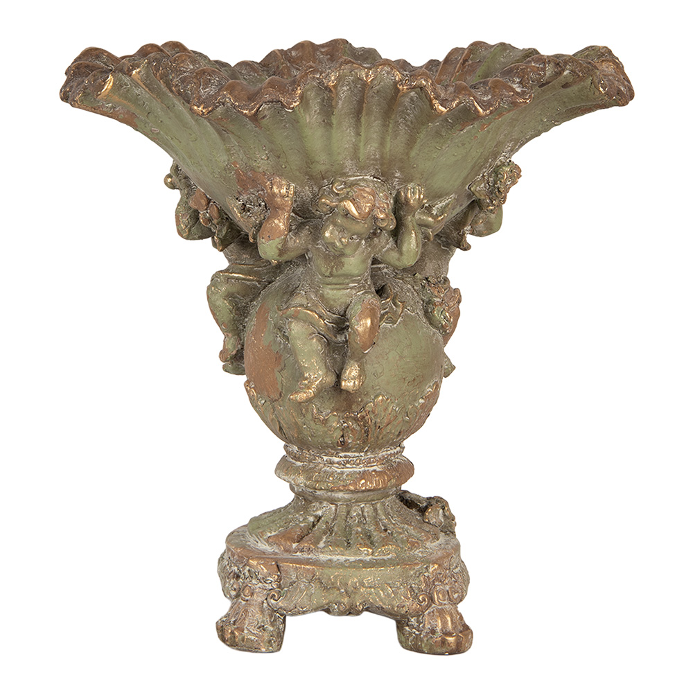 Clayre & Eef | Decoratie Ornament Groen Bruin 34x34x35 cm | 6MG0194