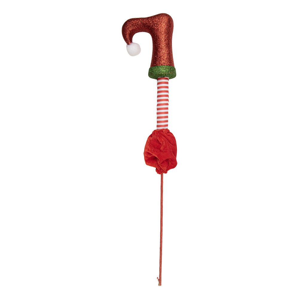 Clayre & Eef | Decoratie Kerst Elfenbeen Rood Groen 16x5x50 cm | 6PF0032