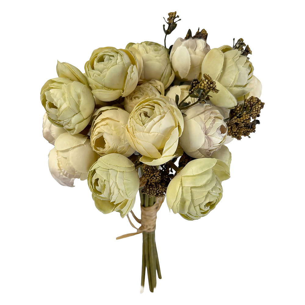 Clayre & Eef | Kunstbloem bos rozen Wit 29 cm | 6PL0417W