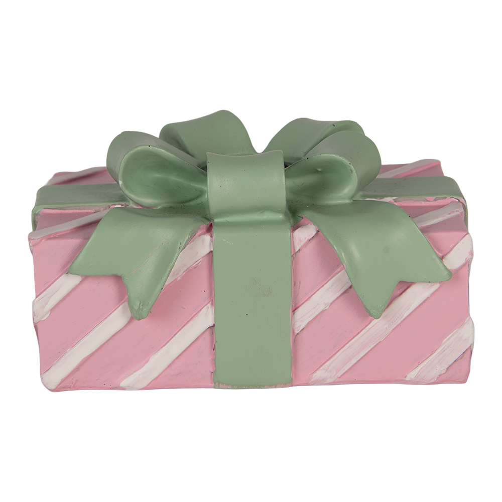 Clayre & Eef | Kandelaar Roze Groen 12x8x7 cm | 6PR6390
