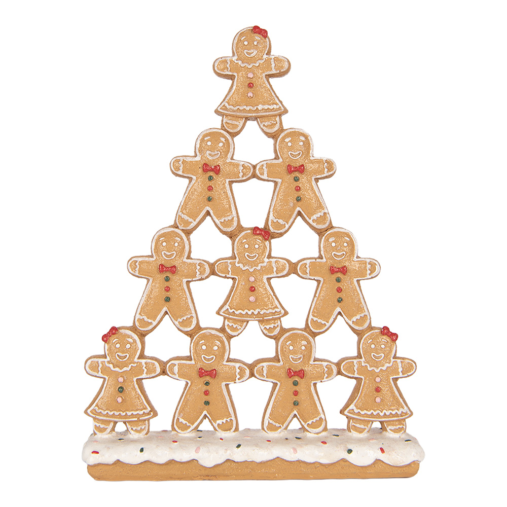 Clayre & Eef | Decoratie peperkoekpoppen Bruin Wit 17x4x23 cm | 6PR6393