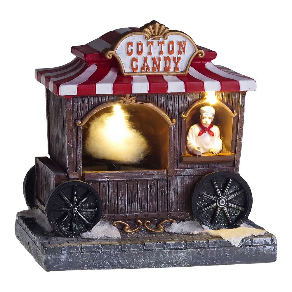 Clayre & Eef | Kerstdecoratie marktkraampje met LED Bruin Rood 14x10x14 cm / 3xAA | 6PR6523