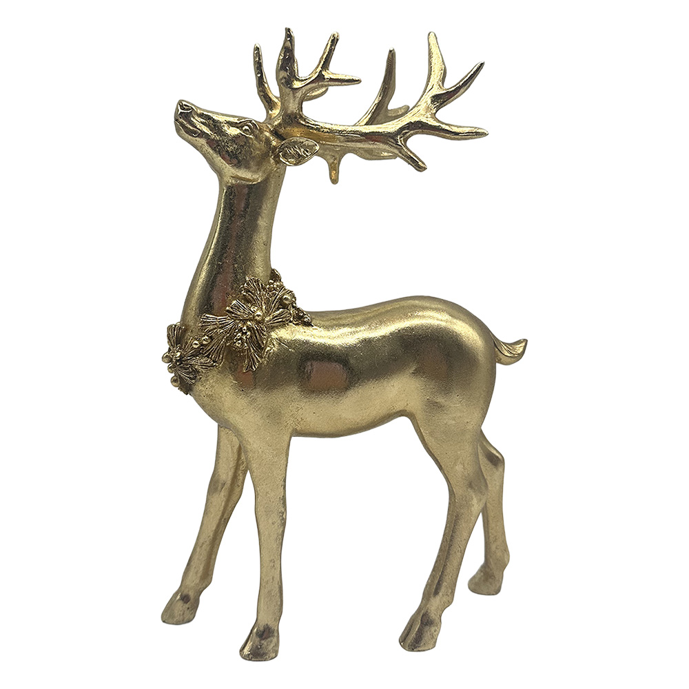 Clayre & Eef | Decoratie Hert Goudkleurig 18x10x28 cm | 6PR6555