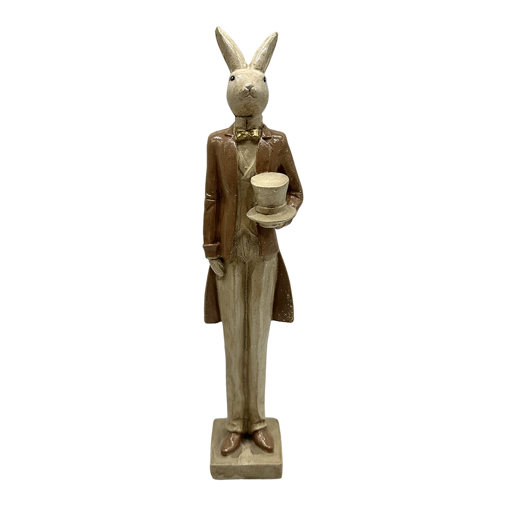 Clayre & Eef | Decoratie Konijn Beige Bruin 6x6x28 cm | 6PR6572