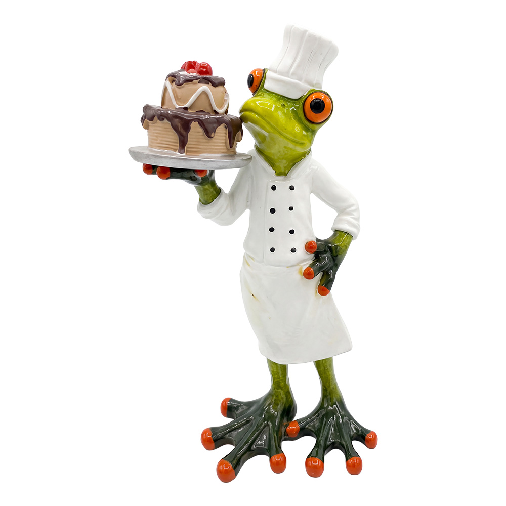 Clayre & Eef | Decoratie Kikker Groen Wit 19 cm | 6PR6654