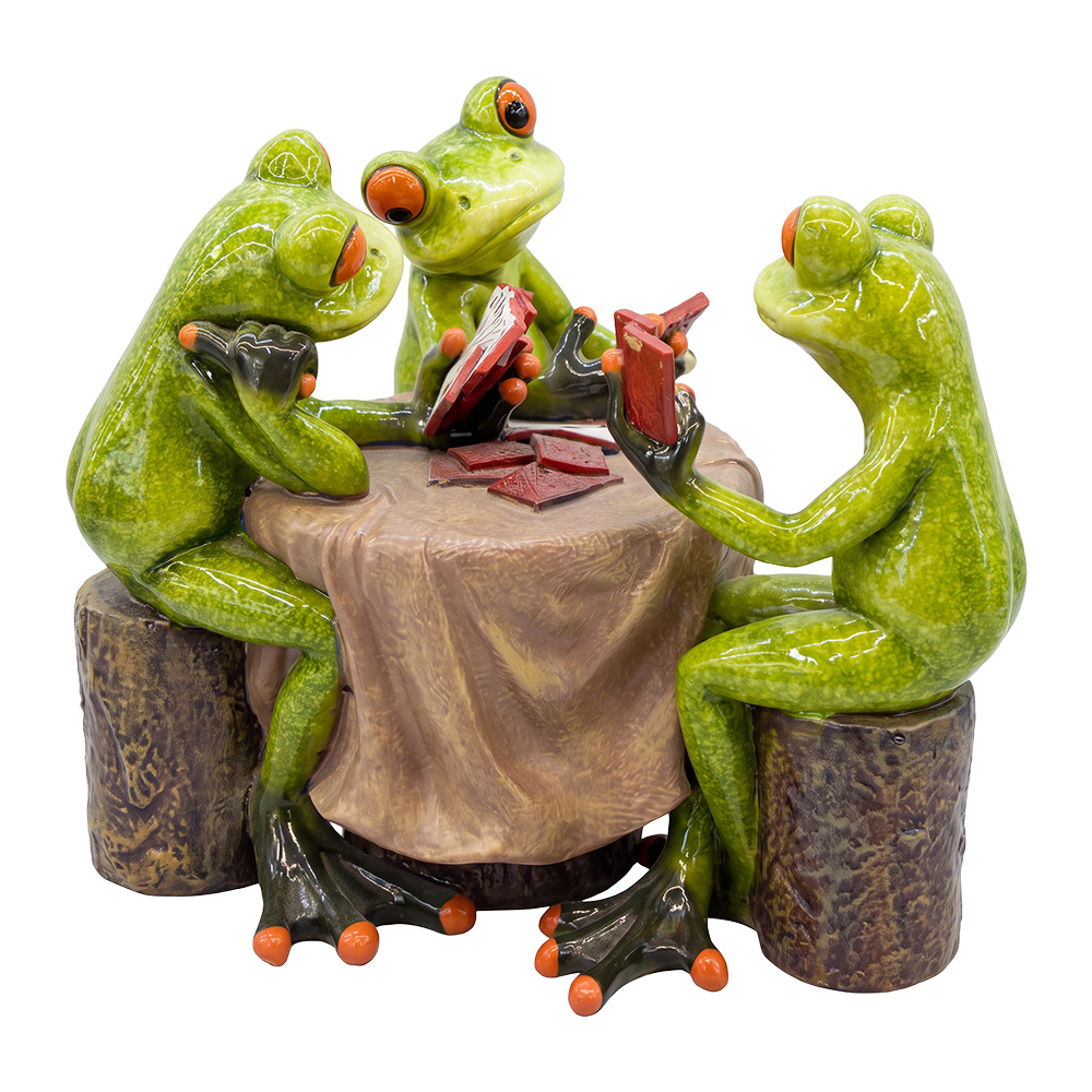 Clayre & Eef | Decoratie Kikkers Groen Rood 15x12 cm | 6PR6663