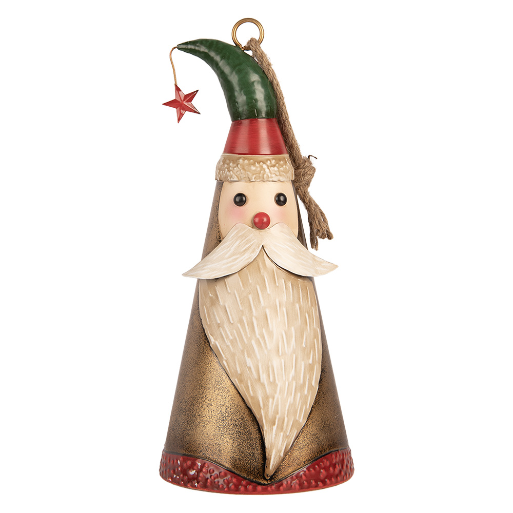 Clayre & Eef | Decoratie hanger Kerst Goudkleurig Rot &oslash; 16x38 cm | 6Y6057