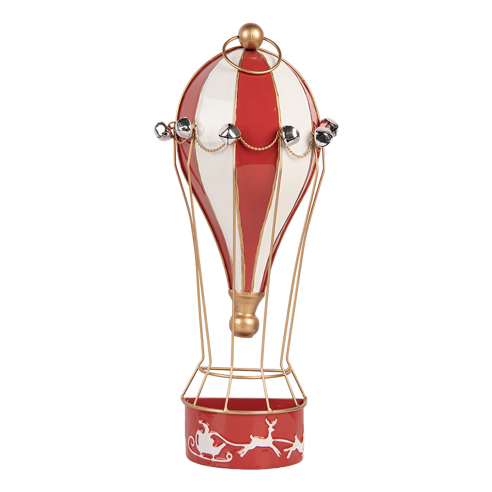 Clayre & Eef | Decoratie luchtballon Rood Wit 19x9x40 cm | 6Y6059