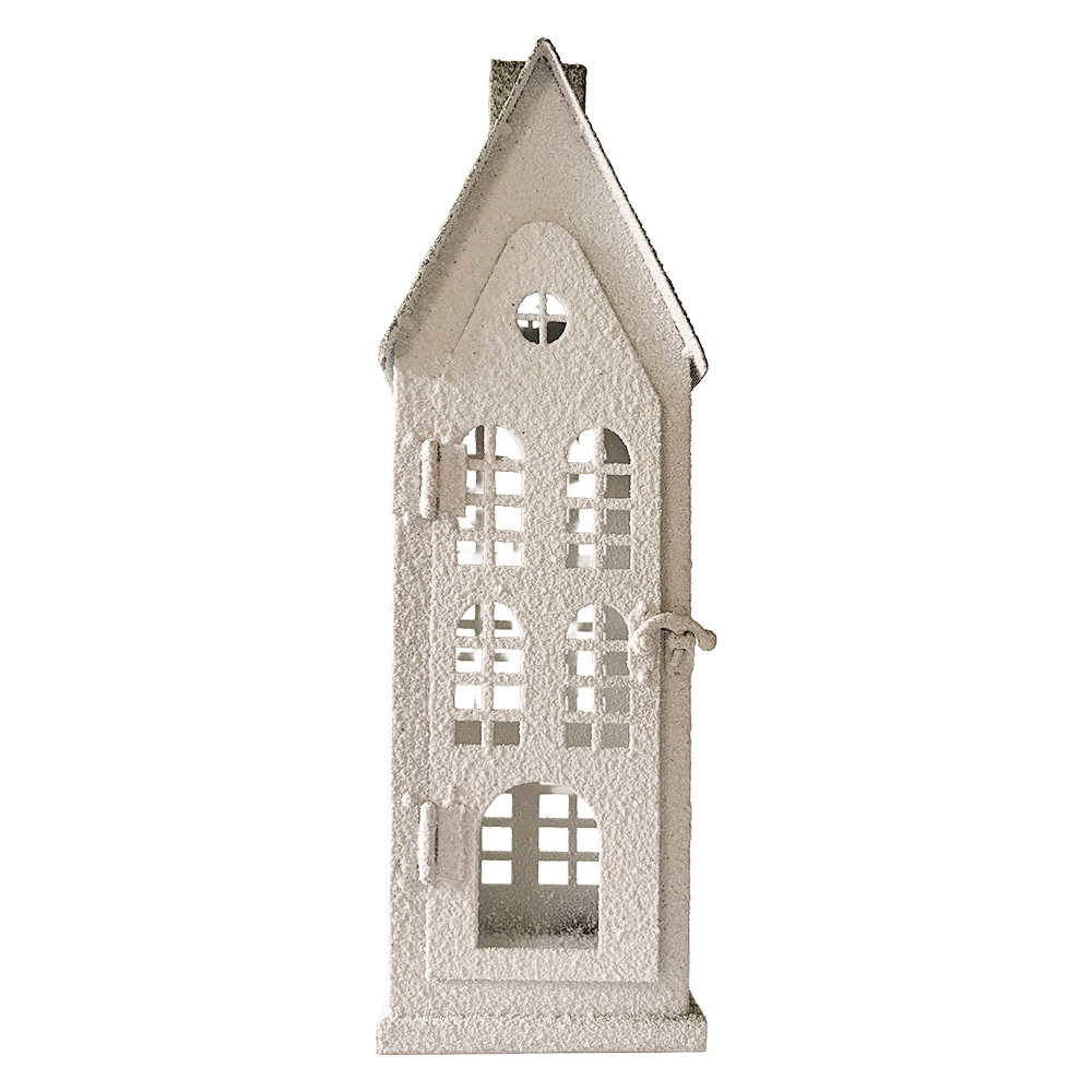 Clayre & Eef | Decoratie Huis Wit Groen 11x11x37 cm | 6Y6075