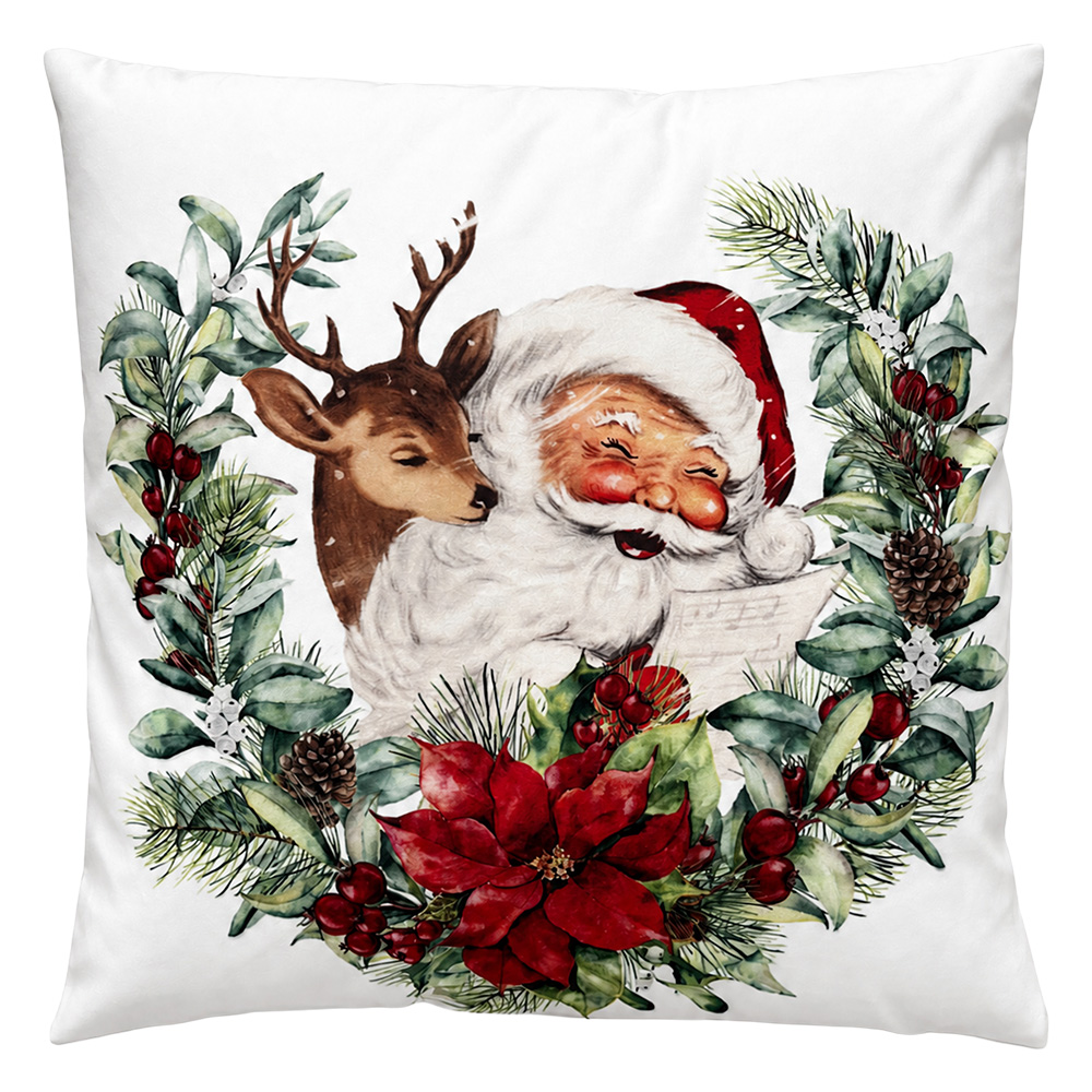 Clayre & Eef | Kussen met vulling Wit Rood 45x45x4 cm | KG023.233