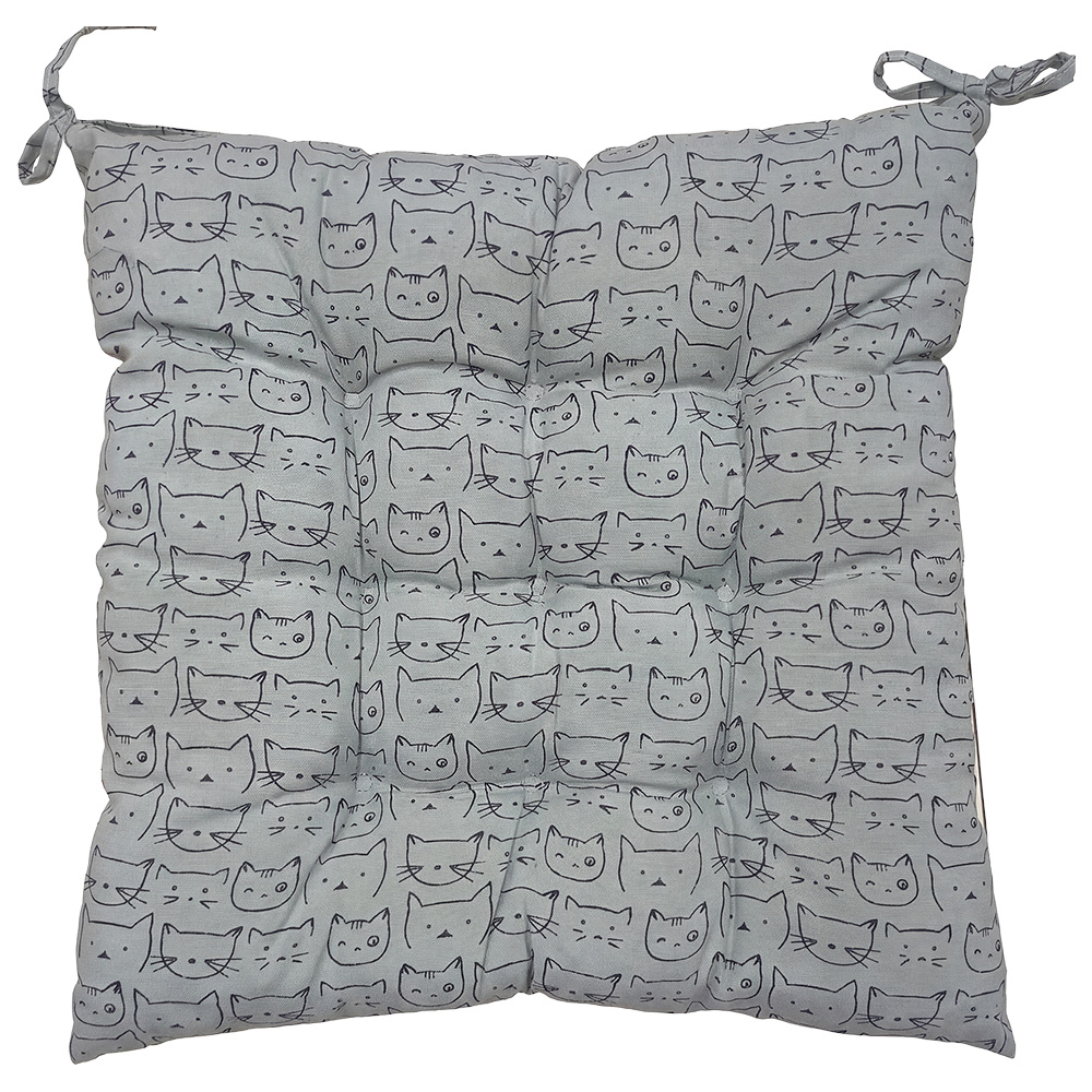 Clayre & Eef | Stoelkussen met foam Grijs 40x40x4 cm | KG029.010