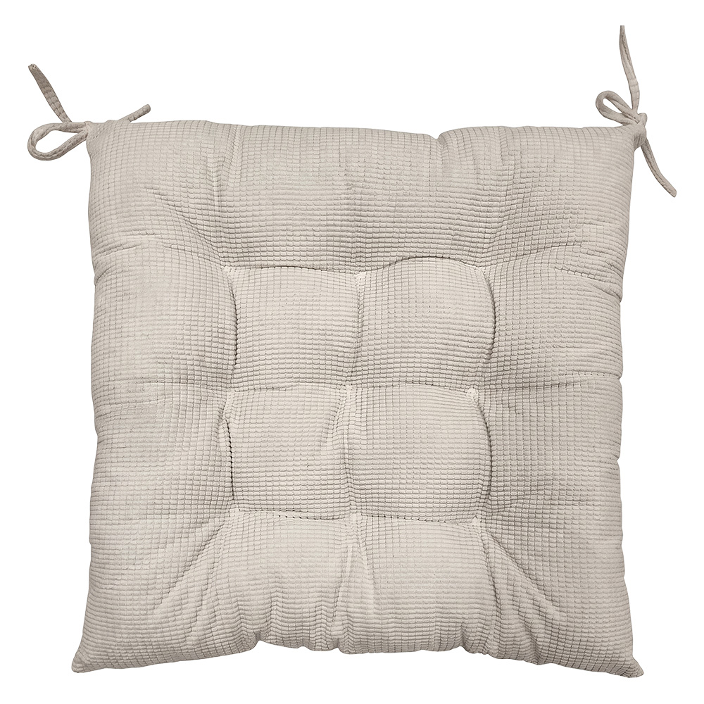 Clayre & Eef | Stoelkussen met foam Beige 40x40x4 cm | KG029.013