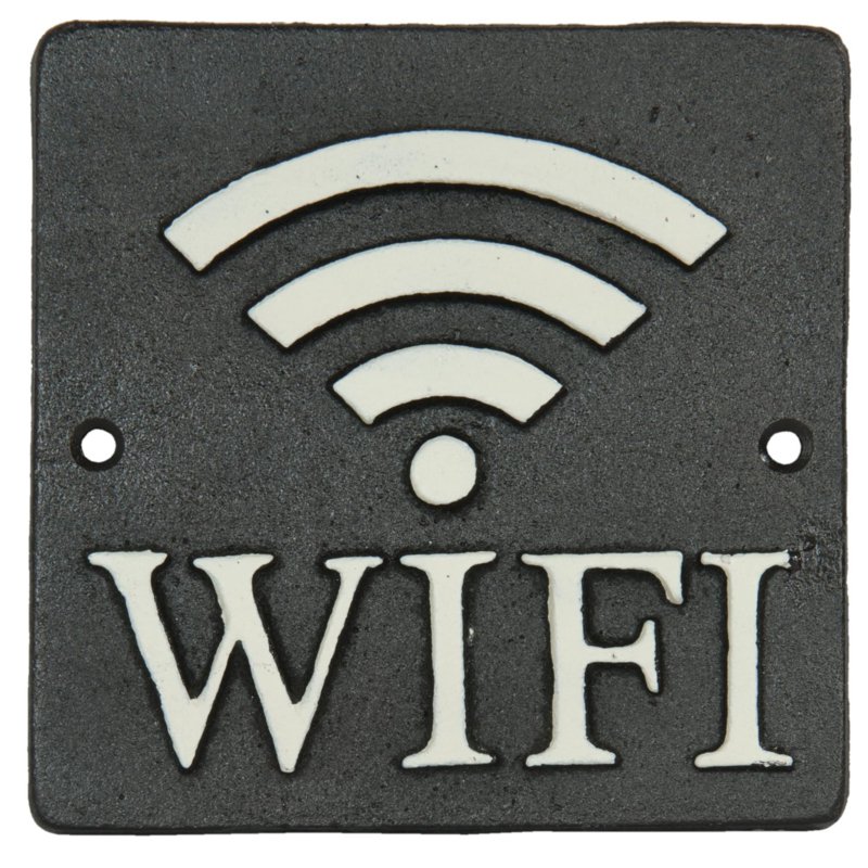Metalen Wifi bordje 6Y1596 12 x 12 cm | Clayre & Eef