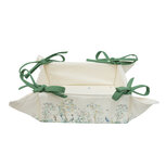 Clayre & Eef | Broodmand Beige Groen 35x35x8 cm | BIP47 Clayre & Eef | Broodmand Beige Groen 35x35x8 cm | BIP47
