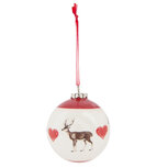 4x Kerstbal ø 8*9 cm Rood | set 4 stuks | Clayre & Eef