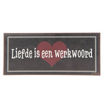 Tekstbord 30*13 cm Bruin | 6Y3258 | Clayre & Eef