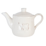 Theepot 22*12*14 cm / 0,8L Natuur koe| TCCTE | Clayre & Eef Theepot 22*12*14 cm / 0,8L Natuur koe| TCCTE | Clayre & Eef