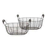 Clayre & Eef | Opbergmanden Set van 2 Bruin 35x19x16 / 30x15x14 cm | 6Y3770 Clayre & Eef | Opbergmanden Set van 2 Bruin 35x19x16 / 30x15x14 cm | 6Y3770