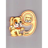 Cijfer 9 hond hout | Bartolucci Cijfer 9 hond hout | Bartolucci