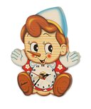 Muurklok Pinokkio 14,5 x 9,5 cm | Bartolucci 