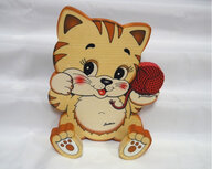 Houten kapstok Poes met bolletje wol | Bartolucci Houten kapstok Poes met bolletje wol | Bartolucci