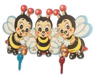 Houten (Sleutel) Kapstok 3 bijen | Bartolucci