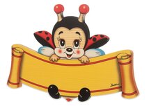 Naambord lieveheersbeestje van hout 29 x 19,5 cm| Bartolucci Naambord lieveheersbeestje van hout 29 x 19,5 cm| Bartolucci