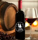 Etiket / Sticker wijn van harte gefeliciteerd huwelijk