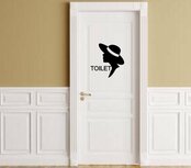 Sticker voor toilet dames met silhouette vrouw | Rosami