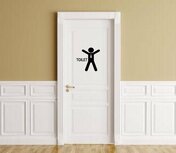 Sticker voor heren toilet met silhouette man | Rosami
