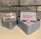 Set Voorraadblikken bedankt wijze raad blik er op terug | Juf & Meester