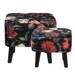 Hocker (2) met opbergvak 48*42*43 cm / 40*34*36 cm Multi | 64671 | Clayre & Eef Hocker (2) met opbergvak 48*42*43 cm / 40*34*36 cm Multi | 64671 | Clayre & Eef