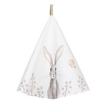 Clayre & Eef | Theedoek Wit, Bruin ø 80 cm | REB48 Clayre & Eef | Theedoek Wit, Bruin ø 80 cm | REB48