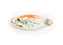 Ovale schaal met kreeft schelpen en mosselen klein | V007 | Piccobella Ovale schaal met kreeft schelpen en mosselen klein | V007 | Piccobella