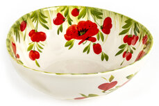 Schaal salade groot met klaprozen en groen gras 24 x 10 cm | EWBL21 | Piccobella Schaal salade groot met klaprozen en groen gras 24 x 10 cm | EWBL21 | Piccobella