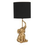 Clayre & Eef | Tafellamp Olifant Goudkleurig, Zwart ø 20x46 cm E27/max 1x60W | 6LMC0038 Clayre & Eef | Tafellamp Olifant Goudkleurig, Zwart ø 20x46 cm E27/max 1x60W | 6LMC0038