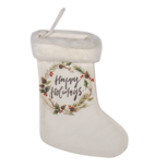 Clayre & Eef | Kerstsok Decoratie Wit 21*1*28 cm | XD0080 Clayre & Eef | Kerstsok Decoratie Wit 21*1*28 cm | XD0080