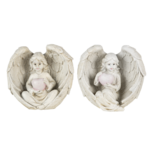 Clayre & Eef | Decoratie Beeld Engel Beige (2) 10x6x10 cm | 6PR4708 Clayre & Eef | Decoratie Beeld Engel Beige (2) 10x6x10 cm | 6PR4708