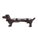 Clayre & Eef | Voerbak Hond Hond Bruin 43x20x14 cm / 2x350 ml | 6Y4322 Clayre & Eef | Voerbak Hond Hond Bruin 43x20x14 cm / 2x350 ml | 6Y4322