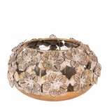 Windlicht bloemen Ø 17 cm goud ijzer | 11347404 | Dutch Style Windlicht bloemen Ø 17 cm goud ijzer | 11347404 | Dutch Style