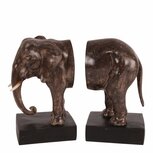 Boekensteun set olifant 23 cm bruin zwart | 11577605 | Dutch Style Boekensteun set olifant 23 cm bruin zwart | 11577605 | Dutch Style