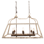 Clayre & Eef | Hanglamp Wit, Bruin 87x35x60 cm E14/max 6x25W | 5LMP237 Clayre & Eef | Hanglamp Wit, Bruin 87x35x60 cm E14/max 6x25W | 5LMP237