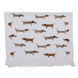 Clayre & Eef | Gastendoekje Wit, Bruin, Zwart 40x66 cm | CT017 Clayre & Eef | Gastendoekje Wit, Bruin, Zwart 40x66 cm | CT017